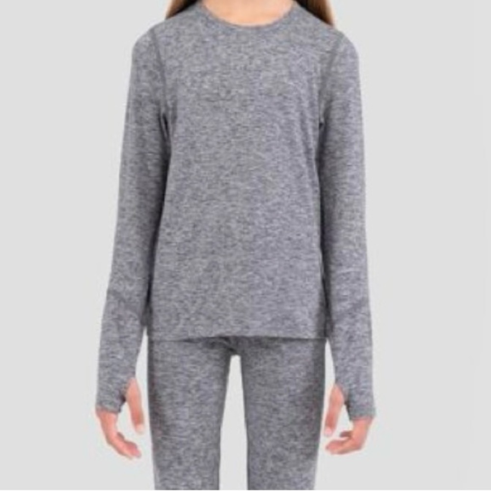 TERRAMAR Kids crew neck thermolator 2.0 base layer- Grey Melange Size L  (14/16)